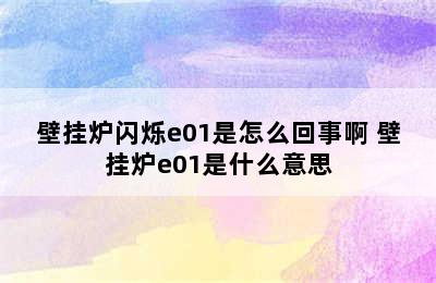 壁挂炉闪烁e01是怎么回事啊 壁挂炉e01是什么意思